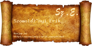 Szomolányi Erik névjegykártya