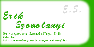 erik szomolanyi business card